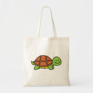 Tecknad för Cute Smiling Turtle Tygkasse