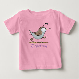 Tecknad för cute som kör kaliforniska vaktlar t shirt
