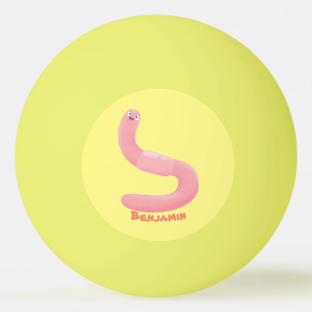 Tecknad för daggmask vid rosa i lycklig pingisboll (Framsidan)