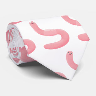 Tecknad för daggmask vid rosa i lycklig slips