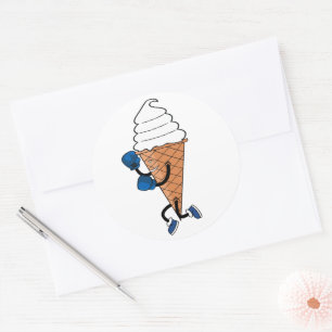 Tecknad för den bekväma Boxing Sports Ice Cream Co Runt Klistermärke