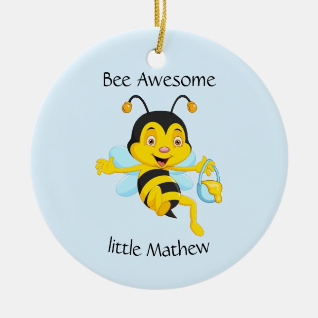 Tecknad för den goda Bee Boy Julgransprydnad Keramik (Framsidan)