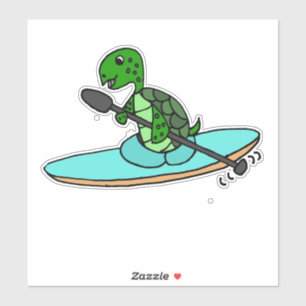 Tecknad för den konstiny Matching Sea Turtle Kayak Klistermärken