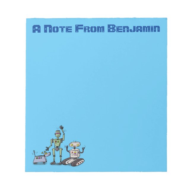 tecknad för den söta robottrio-roboten i lycklig anteckningsblock (Framsida)