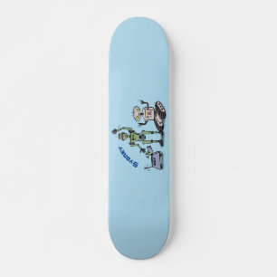 tecknad för den söta robottrio-roboten i lycklig mini skateboard bräda 18,5 cm