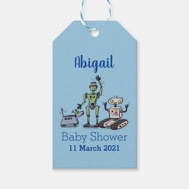 tecknad för den söta robottrio-roboten i lycklig presentetikett (Framsidan)