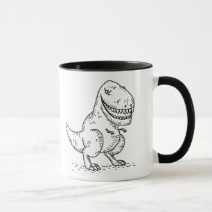 Tecknad för Dinosaur T Rex för elak kall Mugg