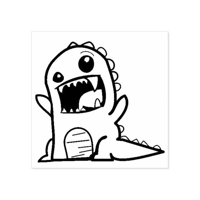 Tecknad för dinosaurier för arg stämpel (Tryck)