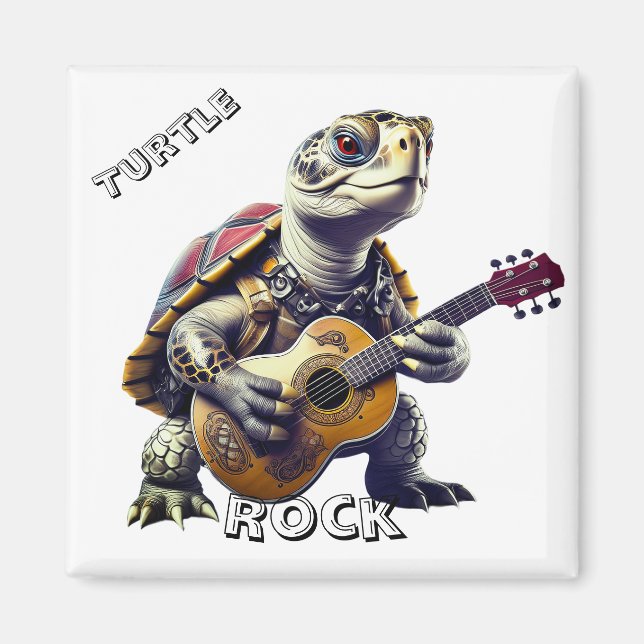 Tecknad för djursköldpadda Caricature Magnet (Framsidan)