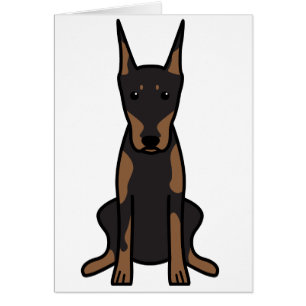 Tecknad för DobermanPinscherhund Hälsningskort