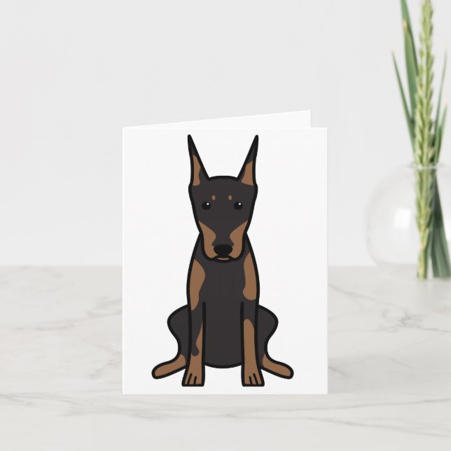 Tecknad för DobermanPinscherhund Kort (Framsida)