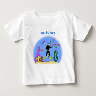Tecknad för dykare för dykare och fisklevande havs t shirt