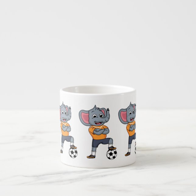 Tecknad för Elephant-fotbollsspelare Espressomugg (Framsidan)
