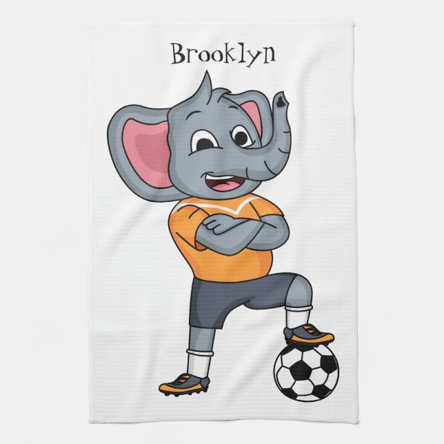 Tecknad för Elephant-fotbollsspelare Kökshandduk (Vertikal)
