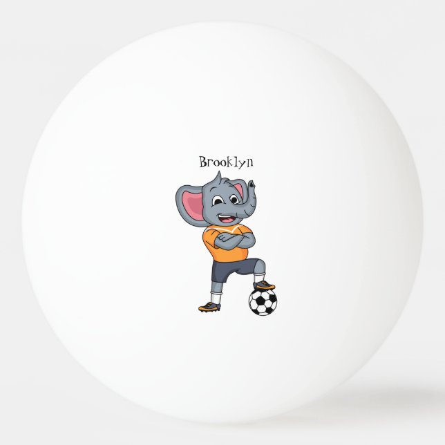 Tecknad för Elephant-fotbollsspelare Pingisboll (Framsidan)