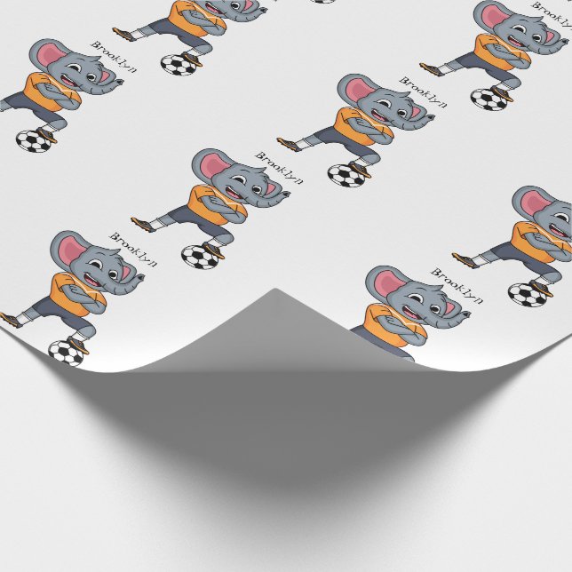 Tecknad för Elephant-fotbollsspelare Presentpapper (Hörn)