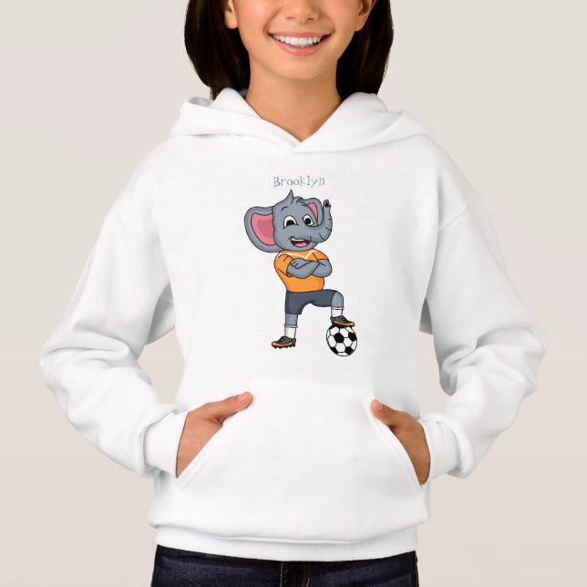 Tecknad för Elephant-fotbollsspelare T Shirt (Framsida)