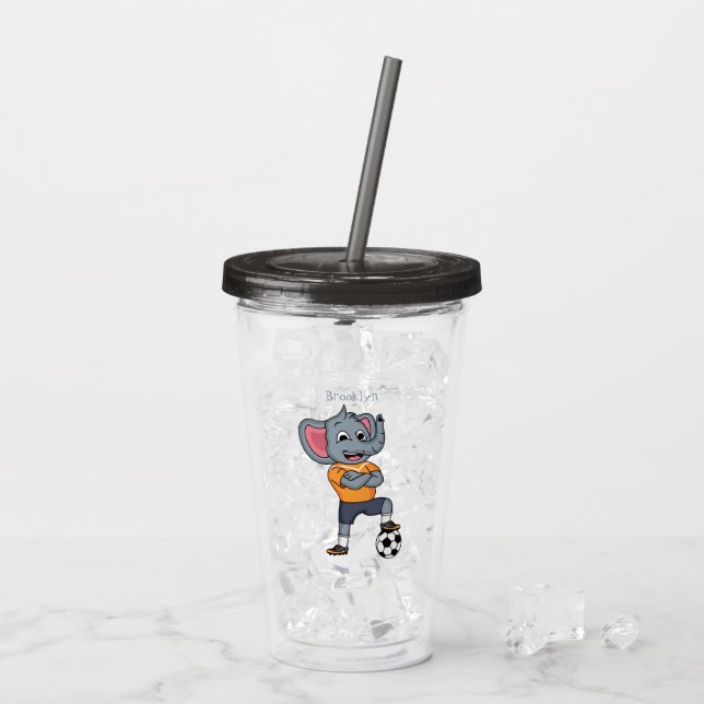 Tecknad för Elephant-fotbollsspelare Take Away Mugg (Baksida Ice)