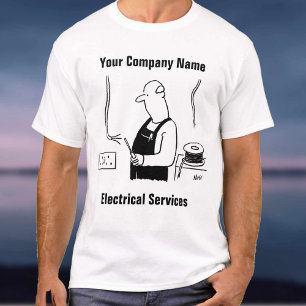 Tecknad för eltjänster. Electrician T-Shirt