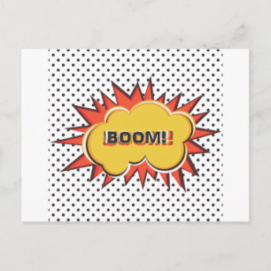 Tecknad för explosion av Boom Pop Art Tecknad Bok Vykort