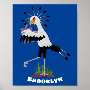 Tecknad för fågelskrivsedlar poster