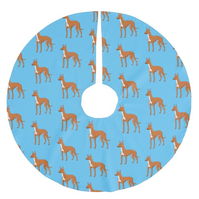 Tecknad för faraoh hound-hund julgransmatta borstad polyester (Framsidan)