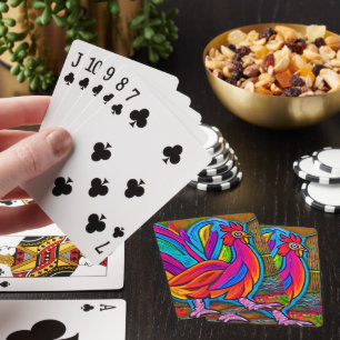 Tecknad för färgad Abstrakt Barn Tupp Casinokort