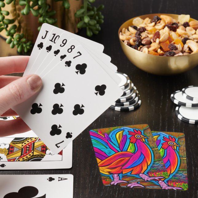 Tecknad för färgad Abstrakt Barn Tupp Casinokort (På plats)