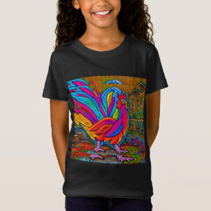 Tecknad för färgad Abstrakt Barn Tupp T Shirt