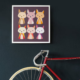 Tecknad för färgfox fototryck