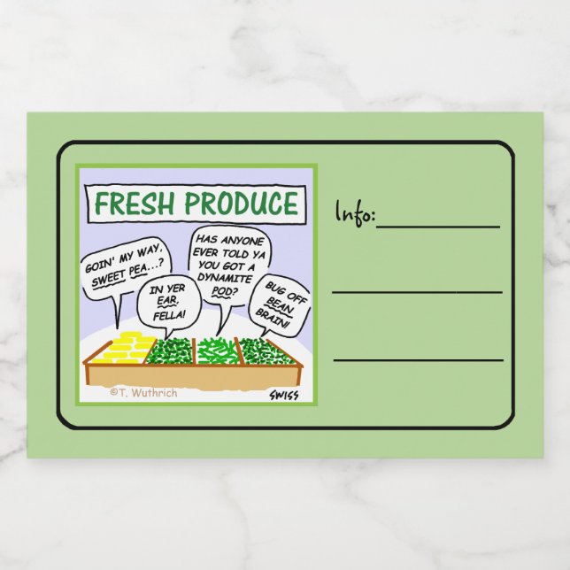 Tecknad för finskare vegetabiliska produkter mat etiketter (Singel etikett)