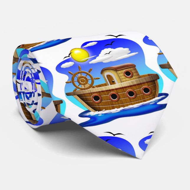 Tecknad för fiskefartyg slips (Rullad)