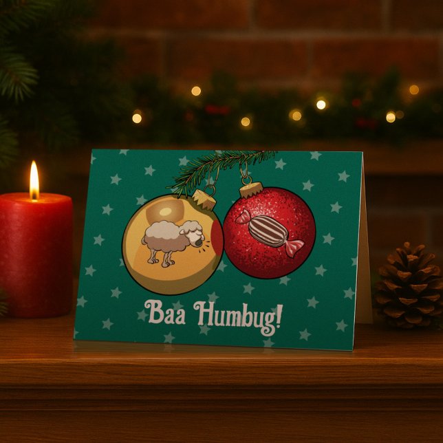 Tecknad för fjälljulskandy Baa Humbug Helgkort (Skapare uppladdad)