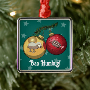 Tecknad för fjälljulskandy Baa Humbug Julgransprydnad Metall
