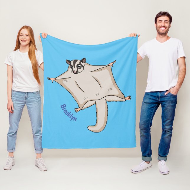 Tecknad för flygande sockerreglage fleecefilt (På plats)