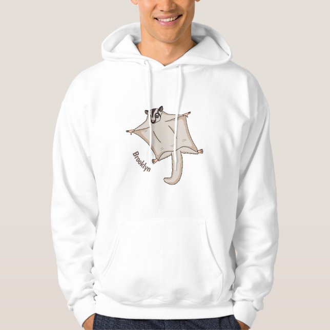 Tecknad för flygande sockerreglage hoodie (Framsida)