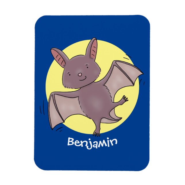 Tecknad för flygflygning i Cute baby fladdermus Magnet (Vertikal)