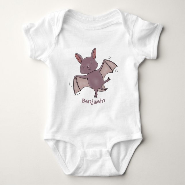 Tecknad för flygflygning i Cute baby fladdermus T Shirt (Framsida)
