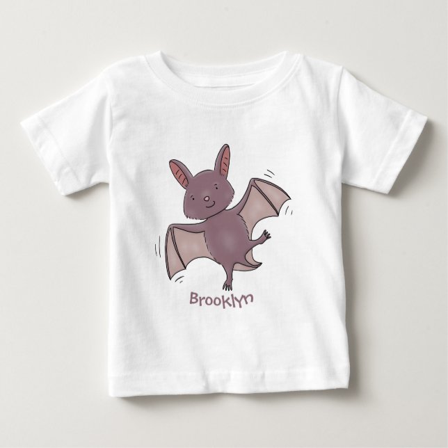 Tecknad för flygflygning i Cute baby fladdermus T Shirt (Framsida)