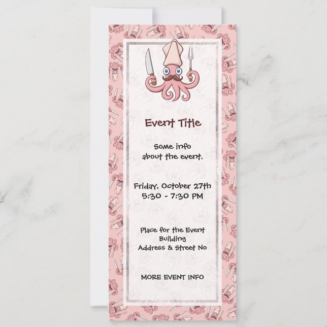 Tecknad för flytande ost inbjudningar (Baksida)