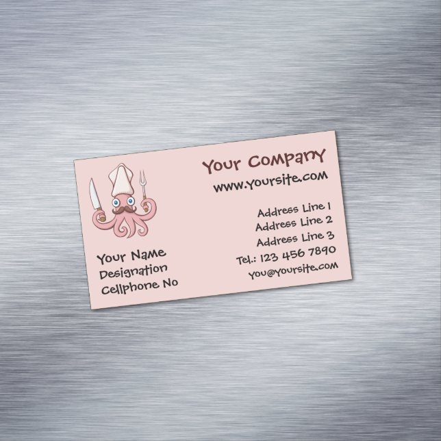 Tecknad för flytande ost magnetiska visitkort (In Situ)