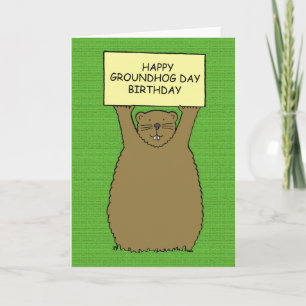 Tecknad för födelsedag för Groundhog dag Kort