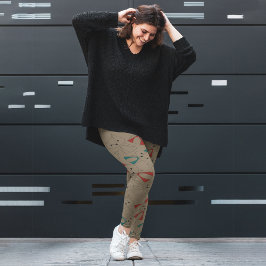 Tecknad för foxläge för mörk leggings