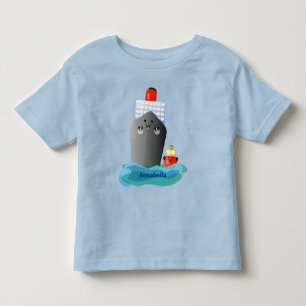 Tecknad för frakt av bogserbåtar för rutor för av t shirt