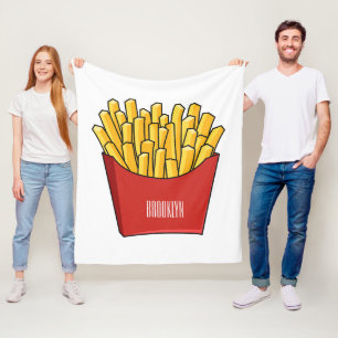 tecknad för fransk fries- fleecefilt