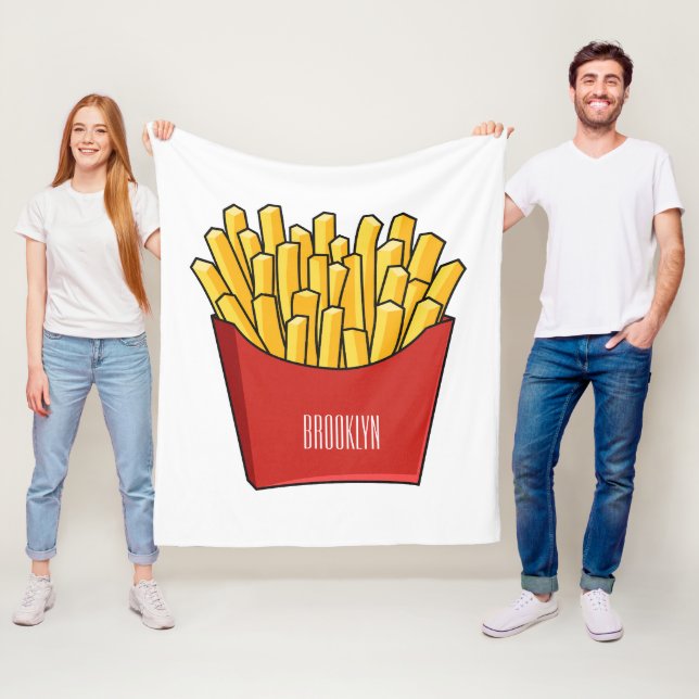 tecknad för fransk fries- fleecefilt (På plats)