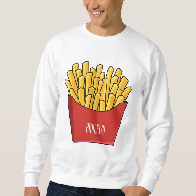 tecknad för fransk fries- lång ärmad tröja (Framsida)