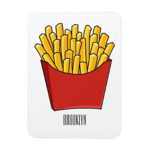 tecknad för fransk fries- magnet