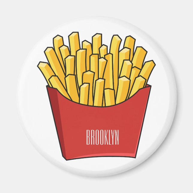 tecknad för fransk fries- magnet (Framsidan)
