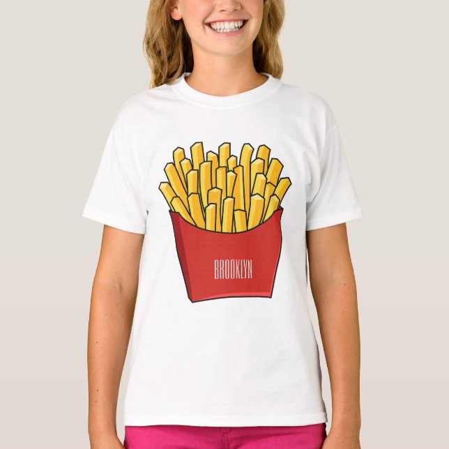 tecknad för fransk fries- t shirt (Framsida)